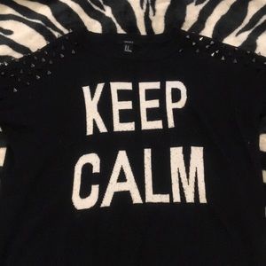 Studded Forever 21 Keep Calm Pullover